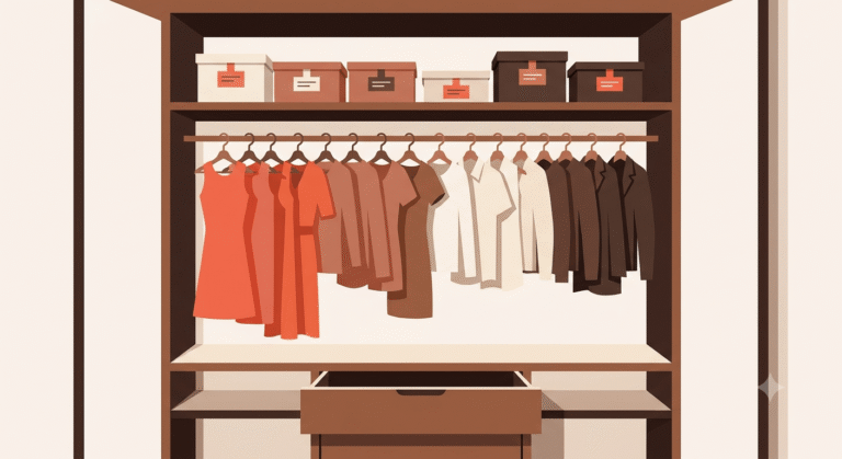 organizar el clóset por categorías y colores