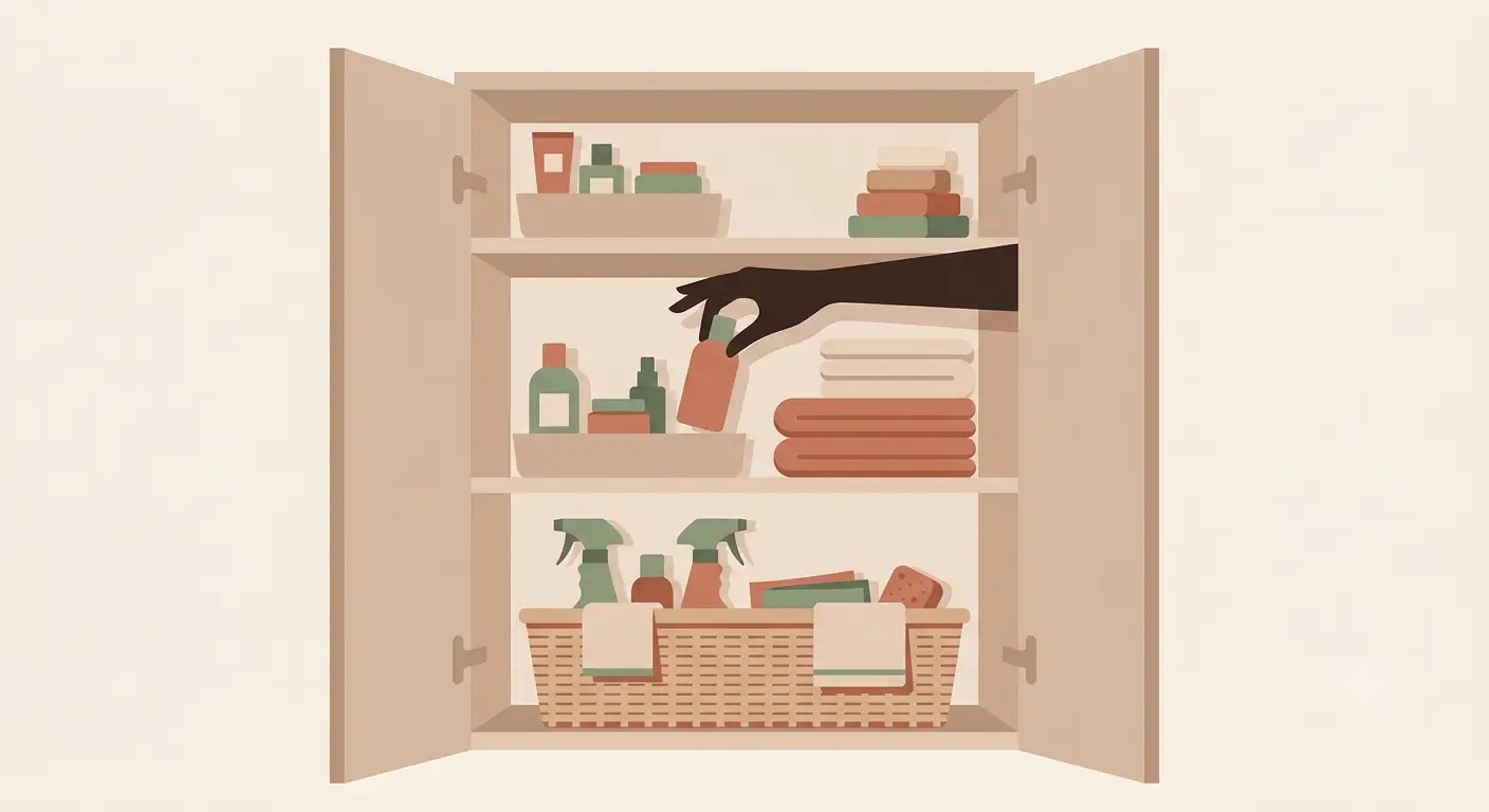 organizar-el-baño-productos-y-toallas