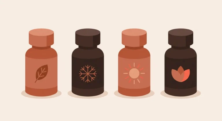 Ilustracion-de-cuatro-frascos-de-skincare-representando-el-cuidado-de-la-piel-en-cada-estacion-del-ano